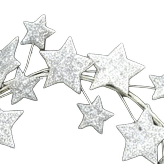 Metal Star Wreath for Front Door 11" Glitter Shiny Star Sparkling Wreath for Wall Mantle Holiday Party Indoor Outdoor Decoration
