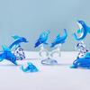 Dolphin Statue Clear Vivid Colorful Lovely Small Animal Glass Miniature Home Decoration