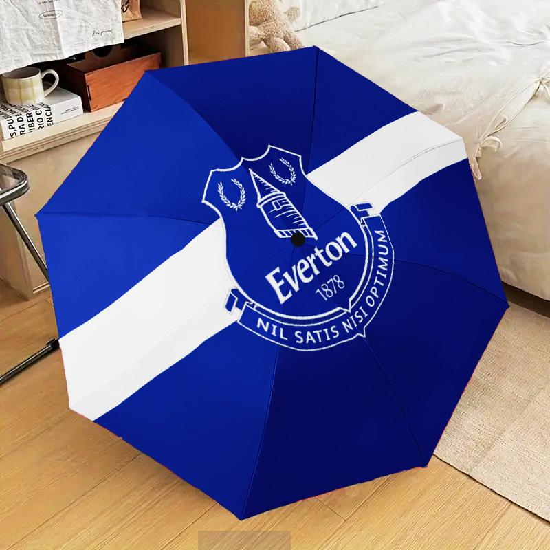 Fc Everton Crest Design Automatic Folding Umbrella - 8-Rib Travel Umbrella with Auto Open/Close & Portable Gifts for Holidays or Birthdays