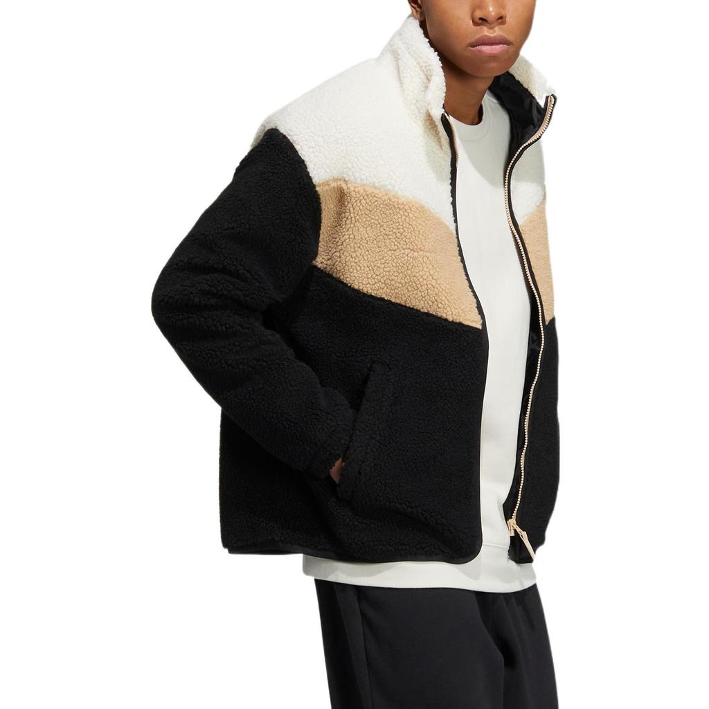 adidas Neo Logo Print Patchwork Fleece Stehkragenjacke Unisex Oberbekleidung Mehrfarbig HY9650