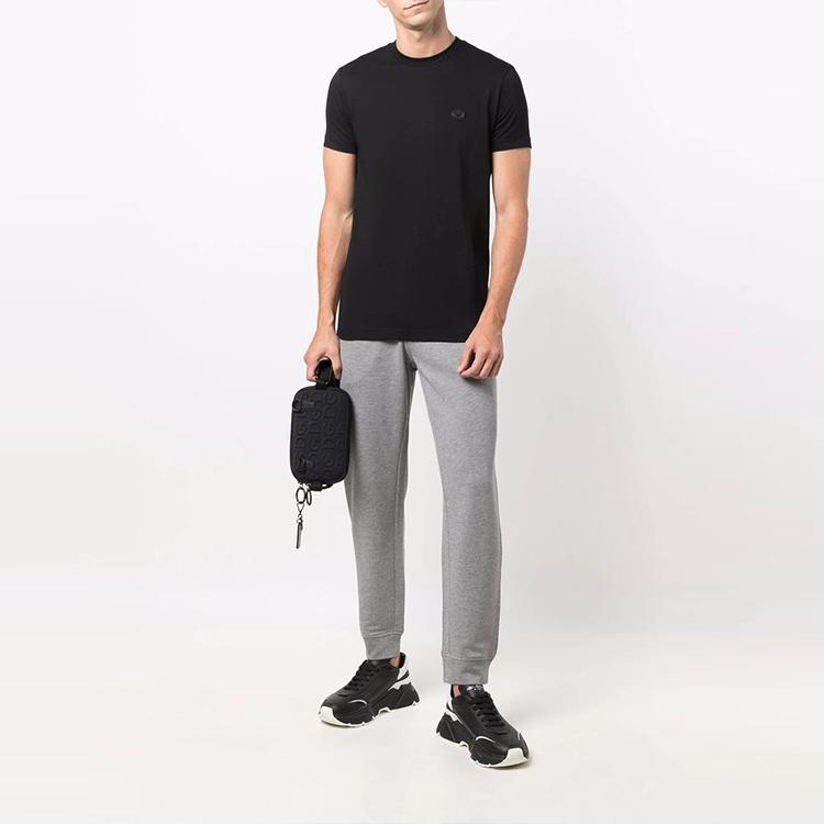 Emporio Armani FW21 Logo Appliqué Casual Short Sleeve T-Shirt Men Tops Black 8N1TQ61JRGZ0999
