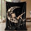 Soft Flannel Blanket Lightweight Cozy Bedroom Living Room CoverBetty Boop