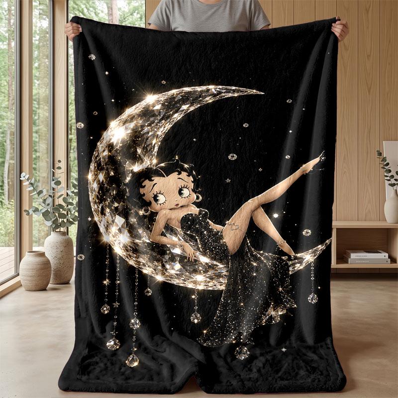Soft Flannel Blanket Lightweight Cozy Bedroom Living Room CoverBetty Boop