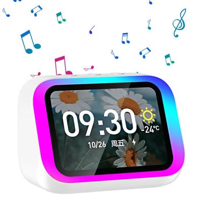 Smart Bluetooth Speaker Lntelligent Large-Screen Weather Temperature Display Table Speaker Clock Bedroom Decor  Voice Assistant