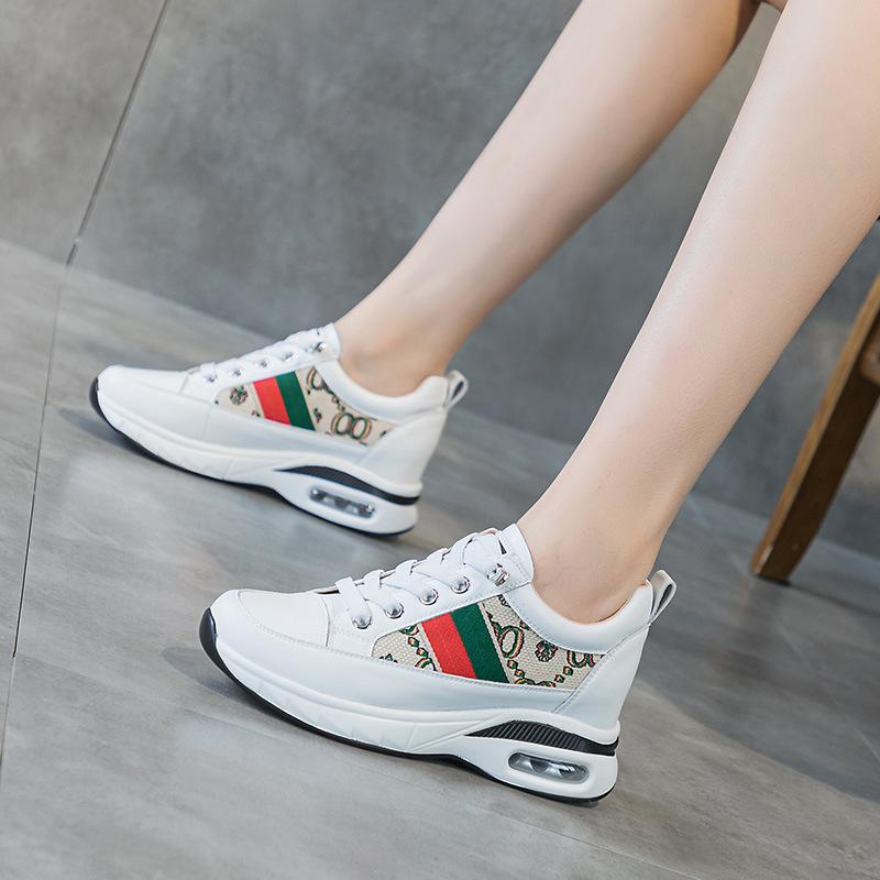 Platform-soled Forrest Gump shoes women's 2025 spring new Korean version of casual sports dad shoes shoes genuine leather little white shoes women's s