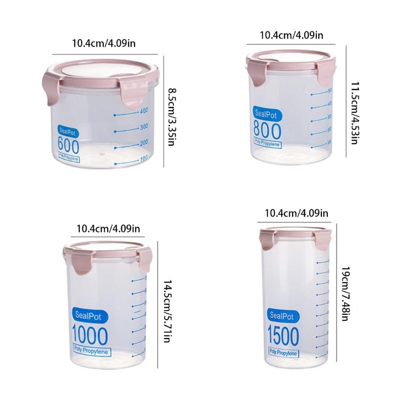 Leakproof Plastic Containers Multipurpose Transparent Kitchen Storage Solution Canister For Cereal Baking Supplies