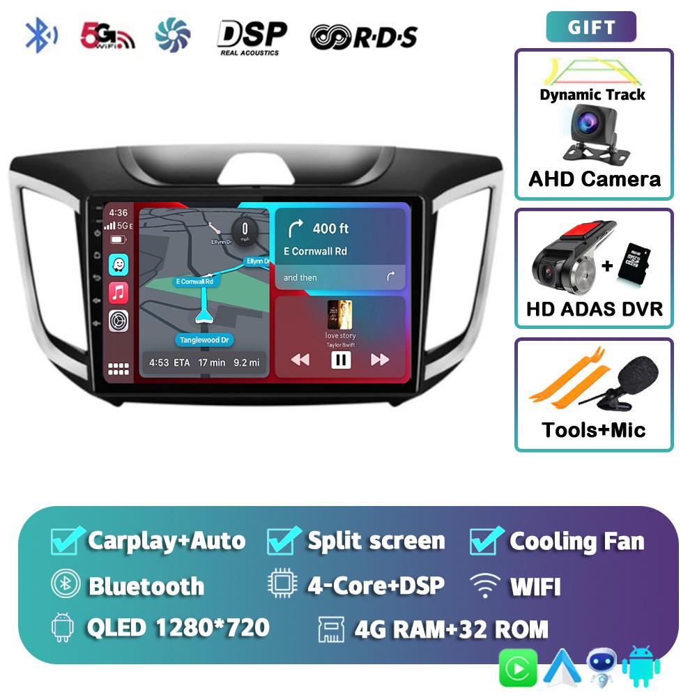 Android 14 Carplay Car Radio For Hyundai Creta ix25 2015-2019 Navigation GPS Multimidia Video Player 2din Head Unit Stereo