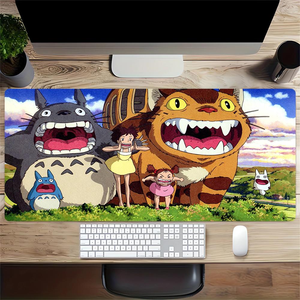 Tapis de souris de jeu grand format Totoro l'aventureux Base en caoutchouc antidérapante Tapis de bureau étanche pour bureau PC portable