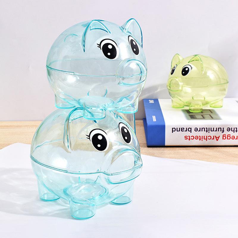 1PC Collectible Saving Box Reusable Coin Money Cash Transparent Money Box For Gift Kids Pig Figure Ornament Storage Bank