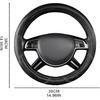 CAR-GRAND Carbon Fiber Steering Wheel Cover, Premium Breathable Leather Sporty Wheel Protection Interior Accessories Standard Size[14" 1/2-15"]