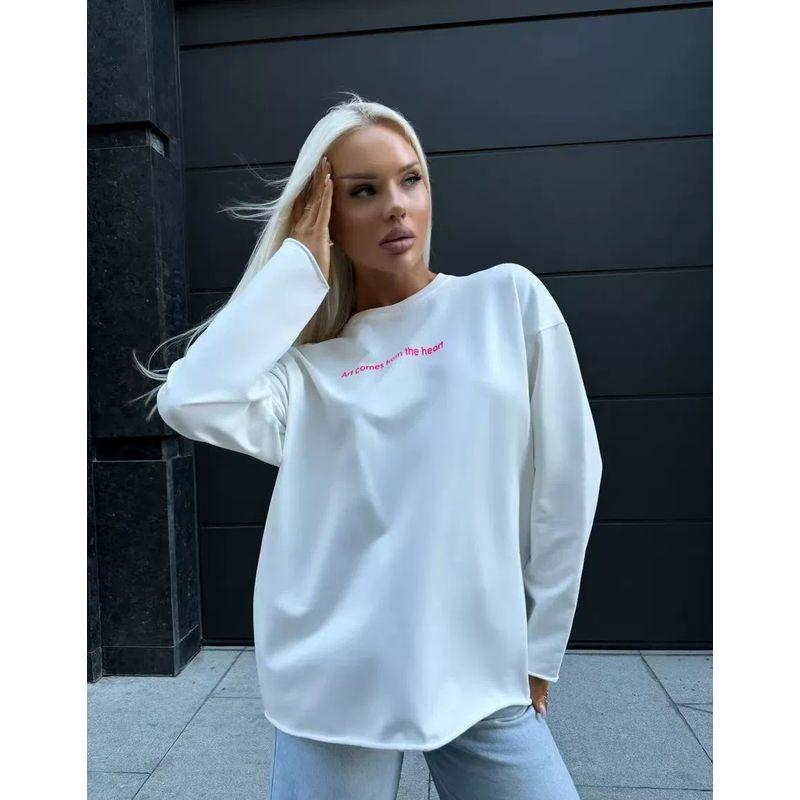 Fashion New Arrival Long Sleeves Print Casual Loose-Fitting T-shirt Casual Loose Long Sleeved T-shirt