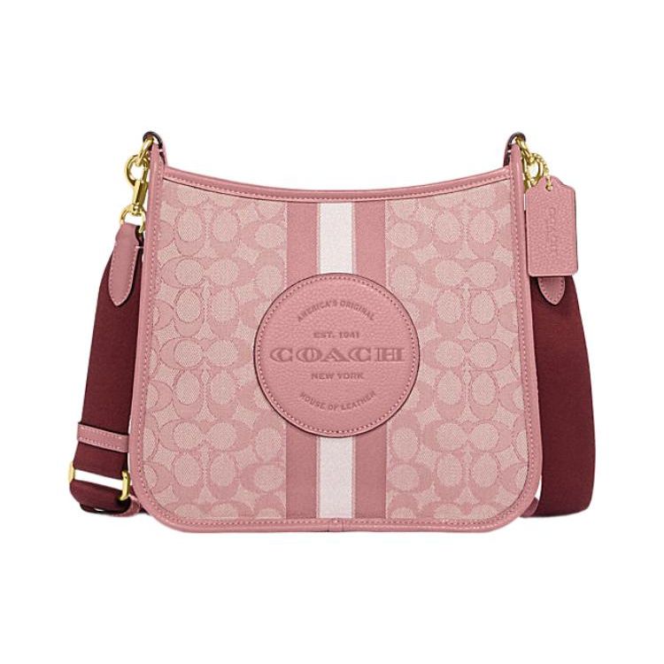 

Coach Dempsey 27 Letter Logo Classic Monogram Zip Closure Fabric And Leather Shoulder Crossbody Bag Large Women Bags Pink CA195-IMP1X Basic Set (Bag+Dust Bag)