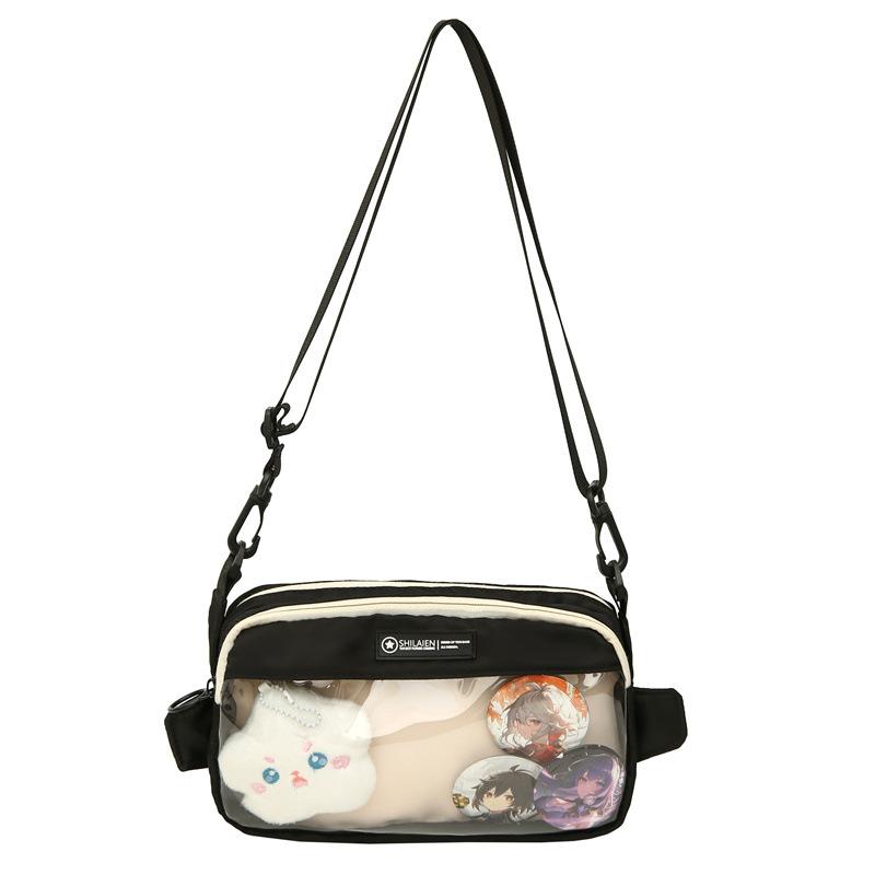 Transparent Pain Bag Female Summer Junior High School Student Large Capacity Crossbody Bag Class Commuter Shoulder Bag