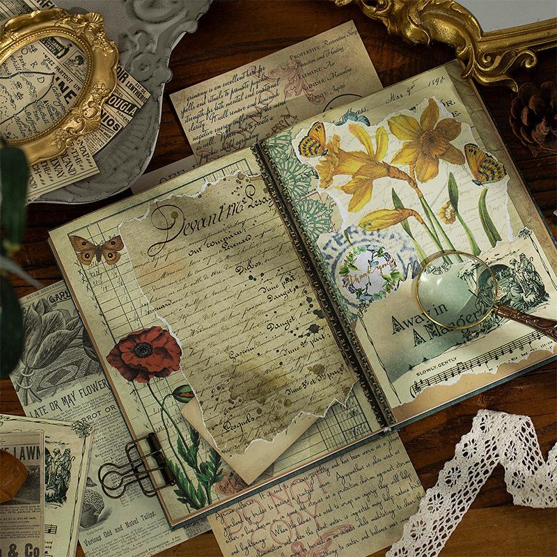 30 Sheets Vintage newspaper map art decor diary album Background paper Decorative Scrapbooking material paper