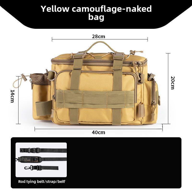 Multifunktionell fiskeväska: Betesförvaring, Midjeväska, Axelryggsäck, Axelväska, Spöhållare