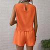 Women's Solid Color Simple Fashion Casual Sleeveless Top and Shorts Set