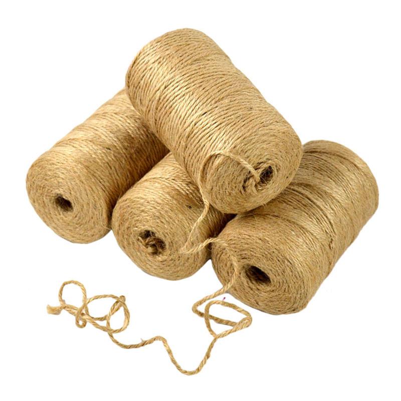 2mm Arts Crafts Jute Rope Roll Heavy Duty Packing String for DIY Crafts Party Decor Bundling