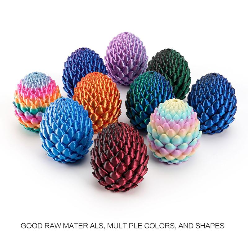 12cm 3D Printed Easter Eggs with Icy Crystal Mini Dragon Articulated Dragon Figure Easter Basket Stuffers Party Favors for Kids