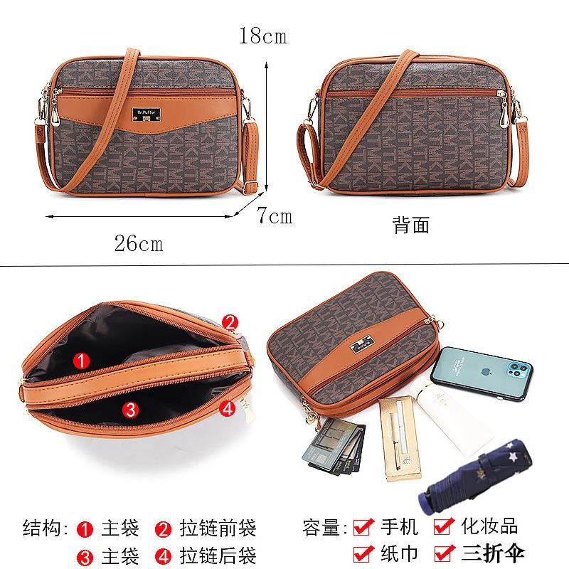 Camera Bag Printed Women's Bag New Letter Fashionable Versatile Shoulder Messenger Bag Large Capacity Small Square Bag Women