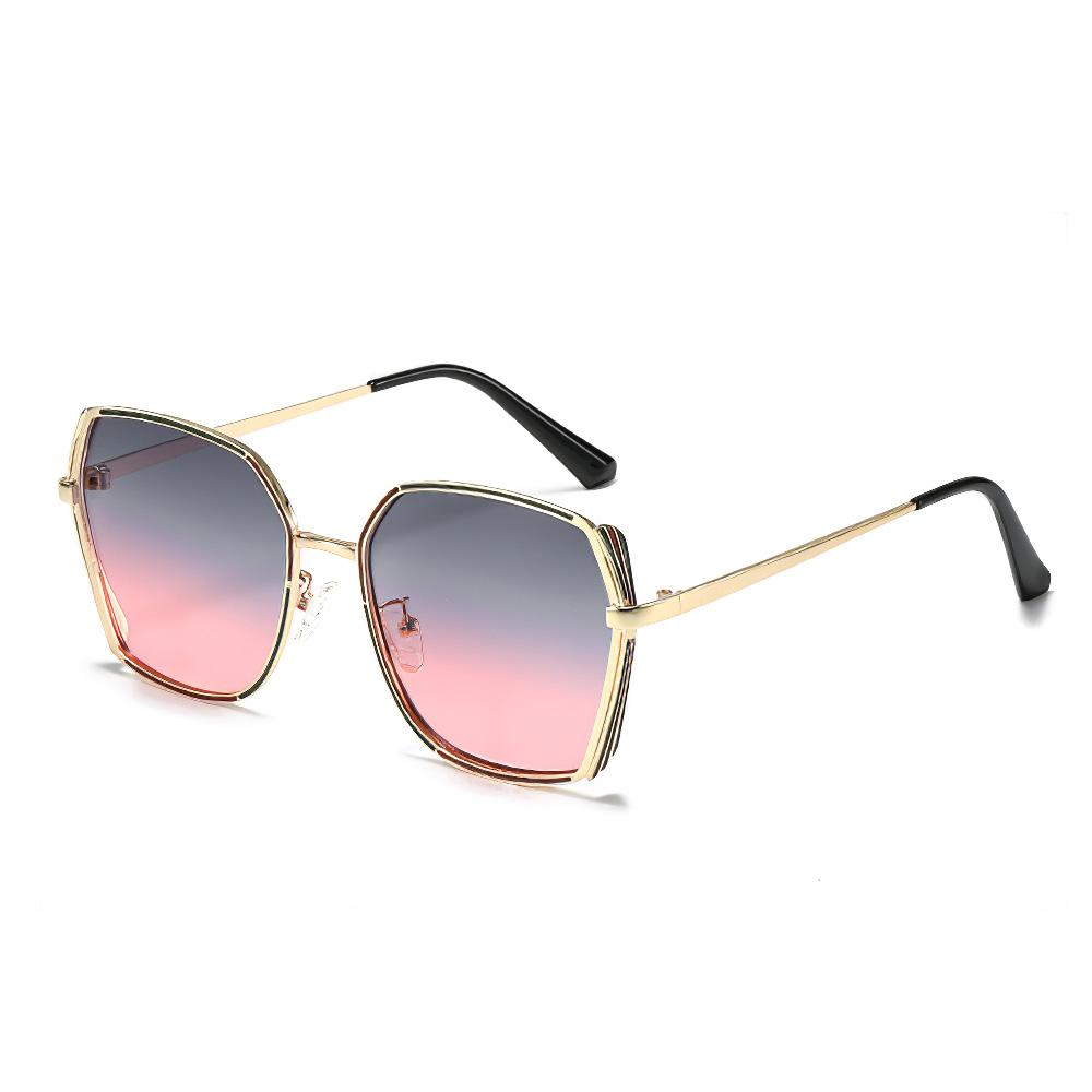 Sunglasses for Women Fashionable and Minimalist Frame with Gradient Lenses Sunglasses with Metal Eyeglass Legs Streamlined Frame