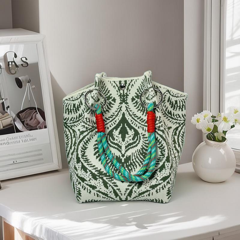 

Вязаная сумка большой вместимости, повседневная портативная сумка-тоут для поездок на работу, сумка на одно плечо, универсальная повседневная ручная сумка