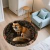 Pigs, Foxes, Rabbits & Llamas pattern round rug,Carpet Rug for Living Room Bedroom Playroom ,Non-slip Floor Mat,Holiday Gifts and Birthday Gifts.