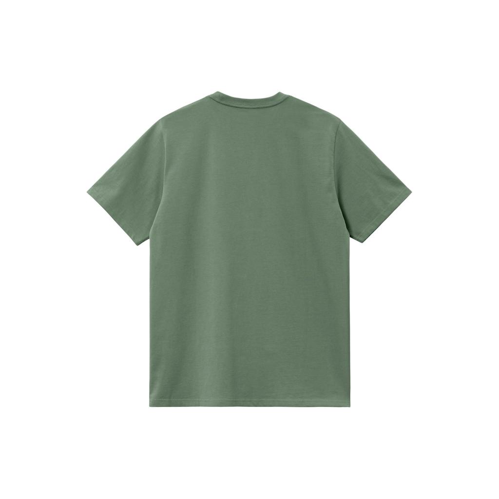 Carhartt WIP SS24 S/S Pocket T-Shirt With Woven Graphic Label On Front Pocket Men T-Shirts Green I030434-1YF-XX