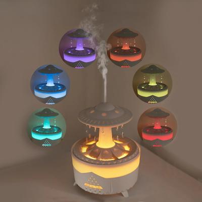 Rotating Essential Oils Diffuser with Air Humidifier Umbrella Raindrop Aroma Diffuser Jellyfish Christmas RGB Night  Lights
