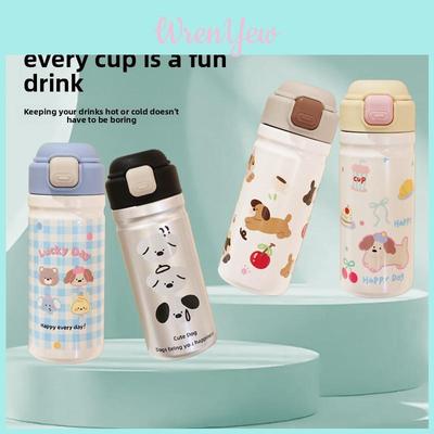 Cartoon Jump Lid Insulated Water Bottle With Stainless Steel Inner For Kids And Students