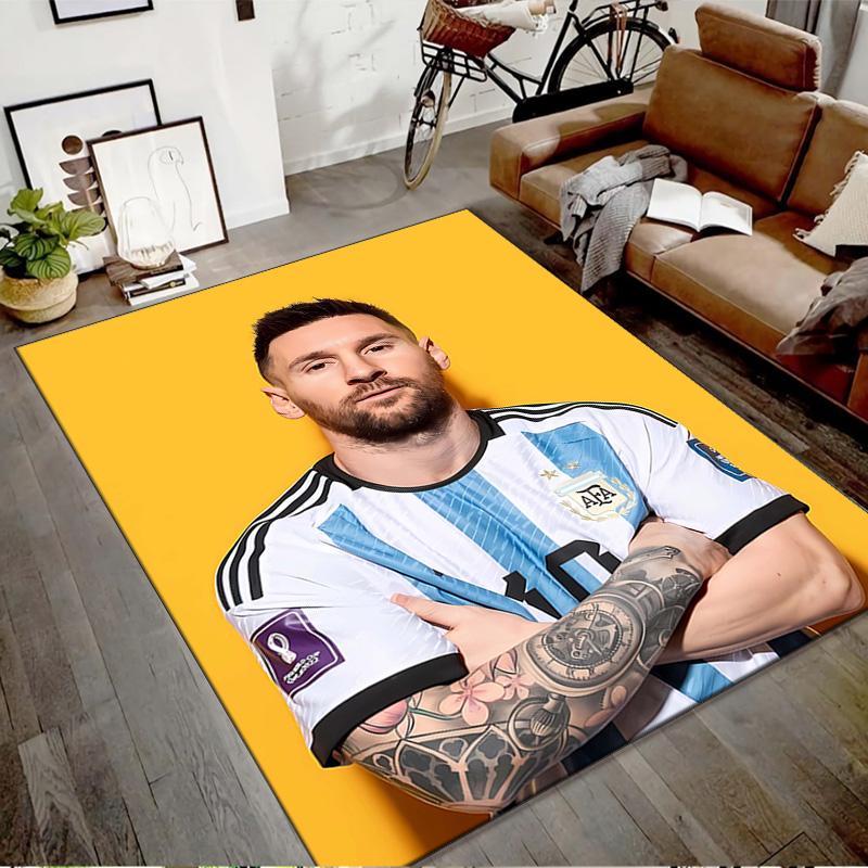 1 Stück Fußballstar Design Bedruckter Teppich für Schlafzimmer Wohnzimmer Heimdeko Teppiche Matte Rutschfeste Matte Teppich für das Bett