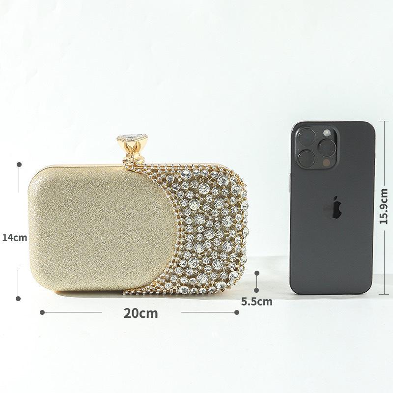 New Women Rhinestone Evening Bag Elegant Banquet Handbag Formal Dress Clutch Versatile Single‑Shoulder Crossbody Party Purse