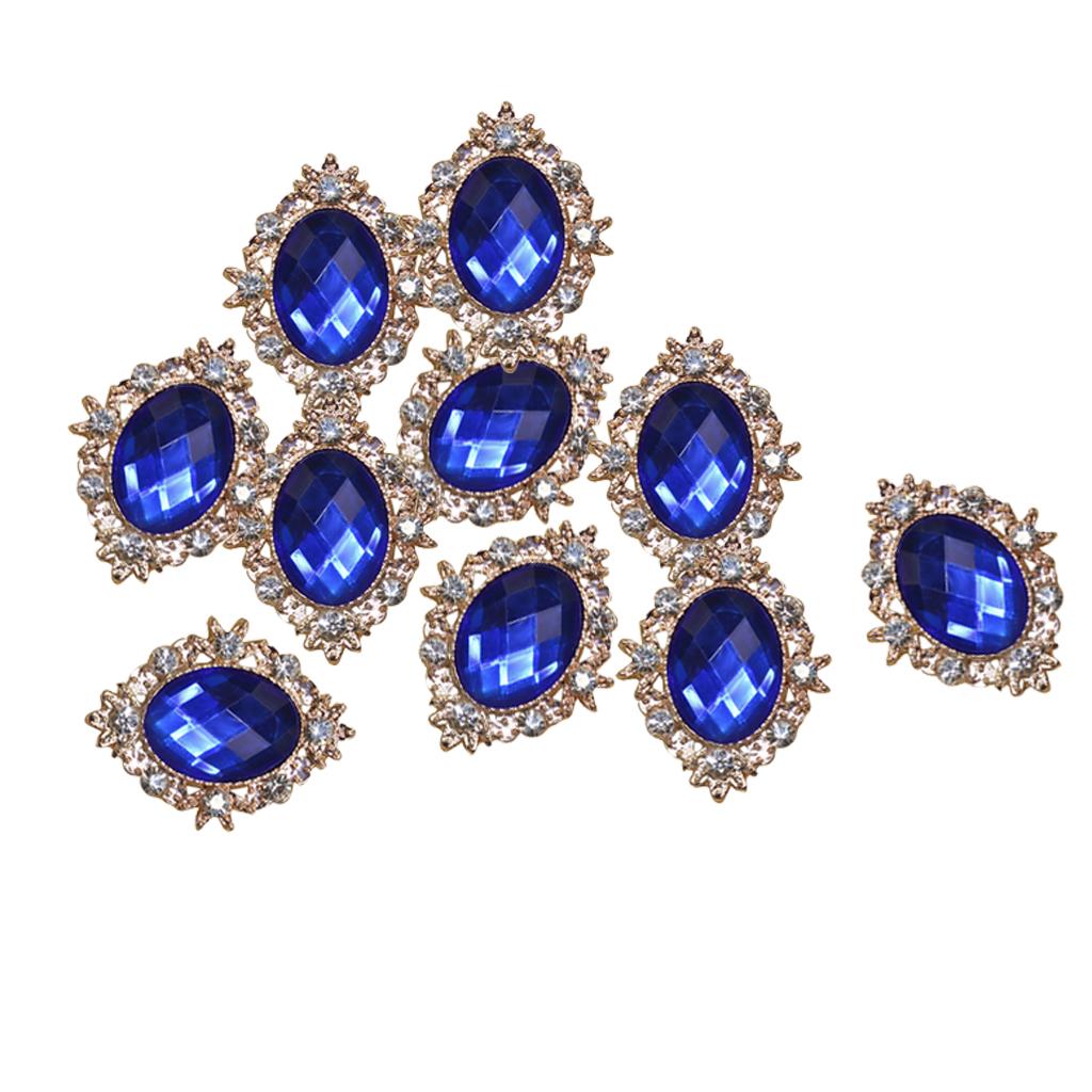 10pcs Rhinestone Diamante Flat Back Buttons Embellishment Wedding Jewellery