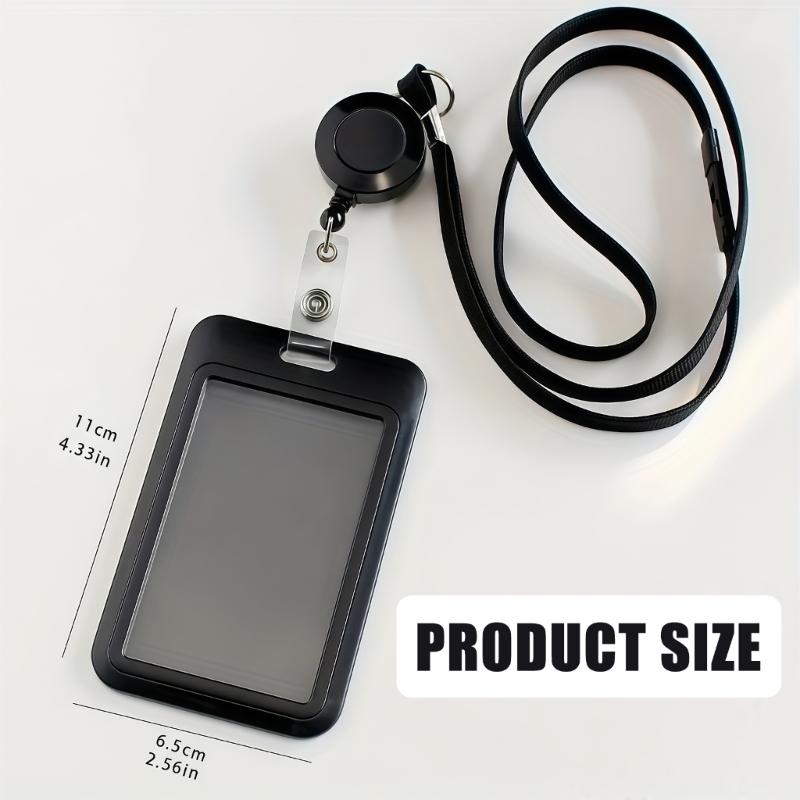 Portatarjetas Deslizante Portacarnet Retráctil de ABS con Cordón Desmontable para Puntos de Control de Seguridad y Eventos