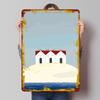 Beach Huts On Island With Seagulls Tin Plaque Poster Customized Wall Art Retro Vintage Metal Signs for Man Cave Bathroom Decor