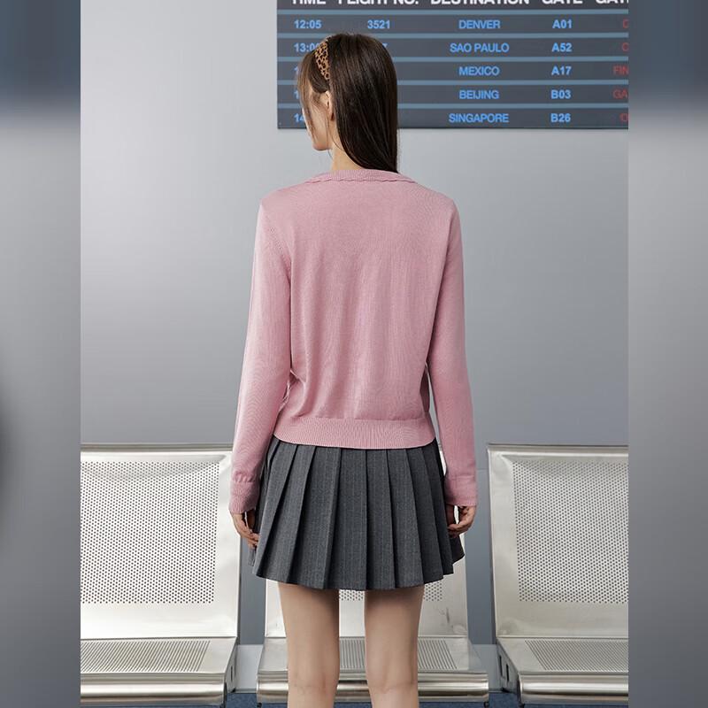 UNIFREE Sweet Bowknot Embroidered Short Knit Cardigan