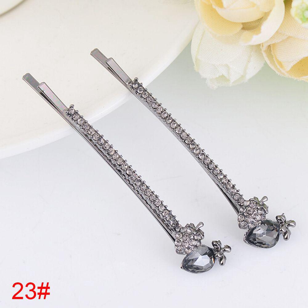 Flowers Shaped Women Girls Barrette Hairpin Bling Headwear Edge Clamp Crystal Rhinestone Hair Clip