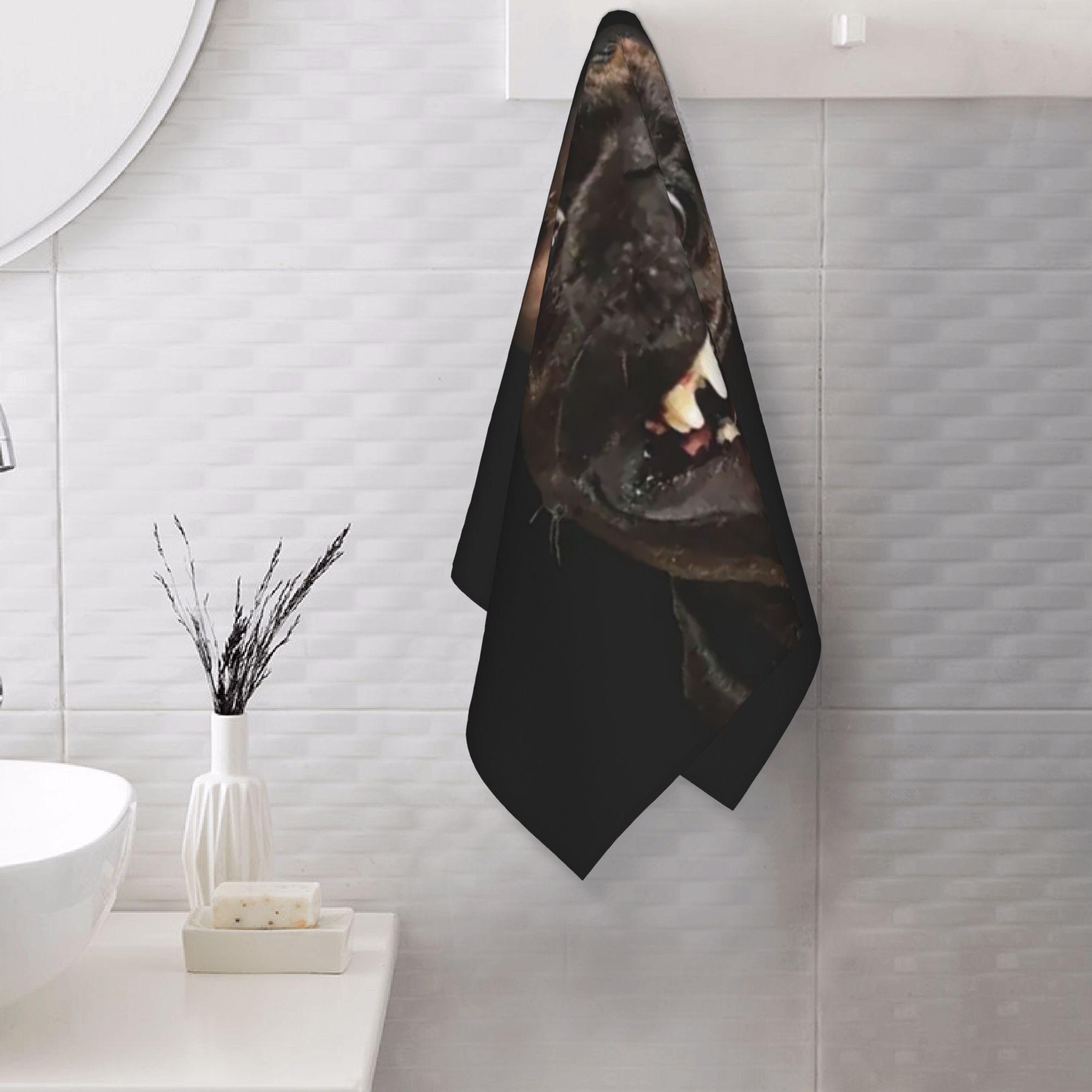 Creative Man White Staffordshire Bull Terrier Soft Face Towel Quick Dry Pool Bath Cotton Towels Absorbent