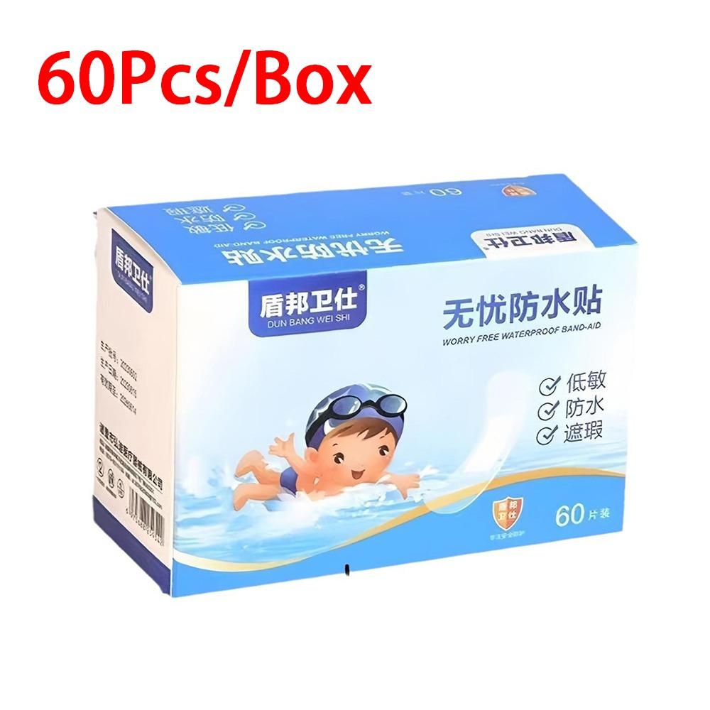 60Pcs Anti-friction Waterproof Sticker Transparent Foot Patch  for Children Bathing Swimming