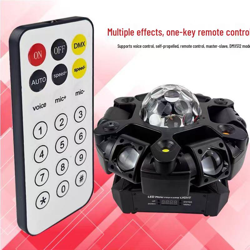 2025 Bee Eye Six-Arm Vajra Laser Bar Disco Stage Light with Strobe and Rotating Effects