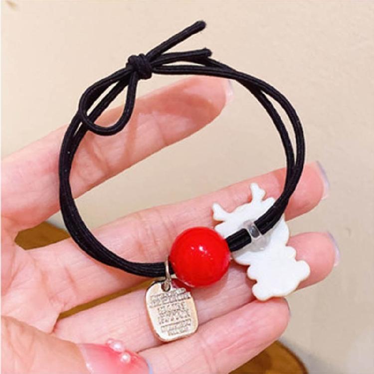 2024 New Year Hair Tie Zodiac Dragon Elastic Hair Bands Women Girls Hair Rope