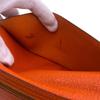 HERMES leather Bean Purse Orange leather Women Used