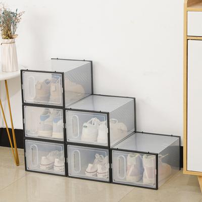 Clear Plastic Shoe Box Space Saving Stackable Shoe Storage Box Sneaker Container Case Bin with Lid Shoe Organizer for Closet