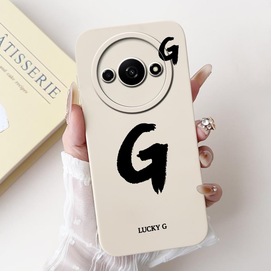 For Xiaomi Poco C61 Case PocoC61 C 61 Cover Luxury Letters Soft White Black Silicone Matte Fundas For Xiaomi Redmi A3 A3x Bumper