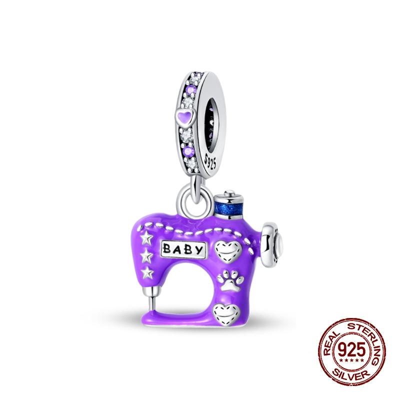 Charm Copper Fit Pandachoriginal Charms Bracelet Tailor Sewing Machine Pendant Beads Diy Jewelry Giftnew