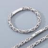 Bracciale Bizantino Personalizzato, Acciaio al Titanio Placcato Sottovuoto Catena Imperatore Fibbia Magnetica Set Collana da Uomo