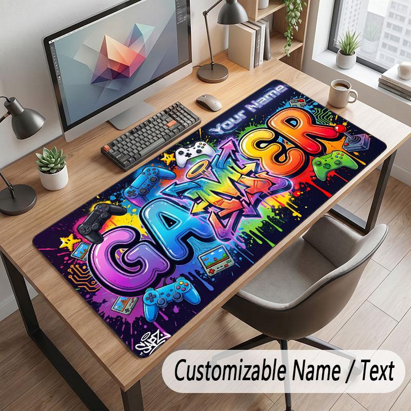 Decorative Artwork Theme Customized Mouse Pad Personalized Print Name Text Desk Mat For Home Office Table Decor