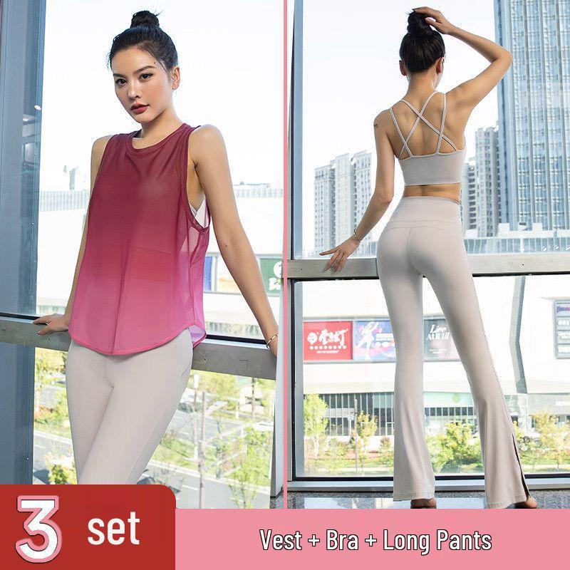 Women's High-Value Fashionable Yoga Set with Padded Bra and Stylish Back Tank - Perfect for Training, Running, and Fitness