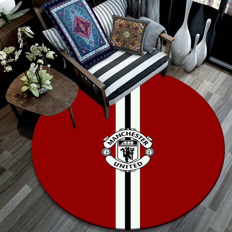 Manchester United2,Round Area Rug,Carpet Rug for Living Room Bedroom Sofa Playroom Decor,Non-slip Floor Mat
