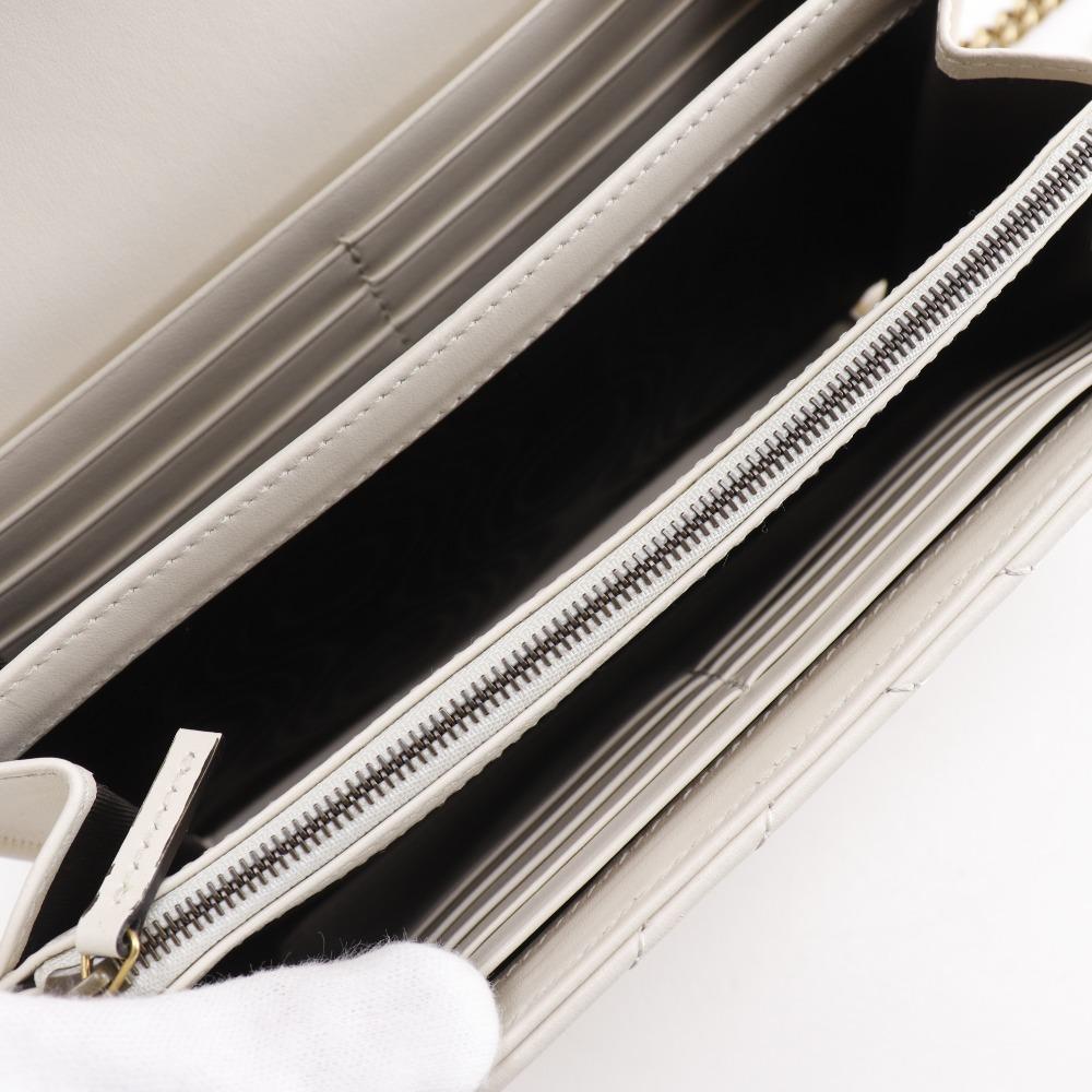 GUCCI GG Marmont Chain wallet 474575 ChainShoulder 2-way clutch White Calfskin Women Used