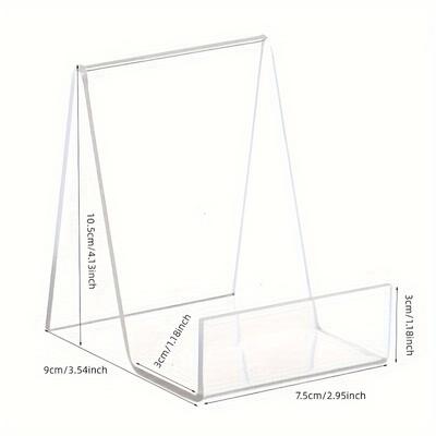 Soporte de Libro de Acrílico PVC Transparente, Exhibidor Transparente para Biblioteca, Centro Comercial y Estantería - Duradero y Robusto 1 ud. Soporte de Libro